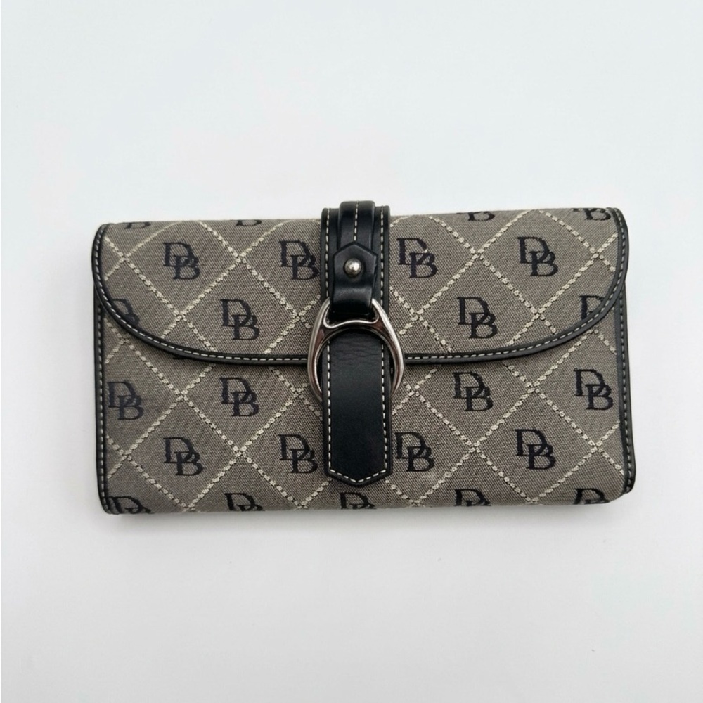 Dooney &  Bourke Monogram Clutch Wallet With Checkbook Leather holder